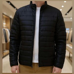 VOYAGER MEN'S POLAR FLEECE LINED PUFFER JACKET, Large / Black New without tags